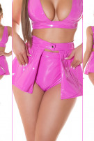 Sexy latexlook rok / cover-up roze